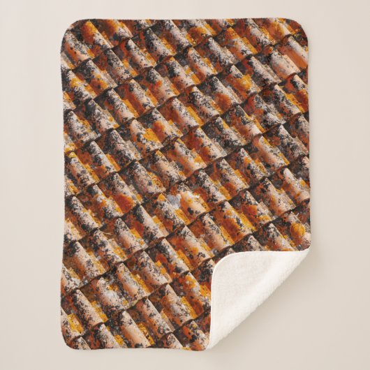 Couverture Sherpa Bardeaux de toit orange et noir (Devant)