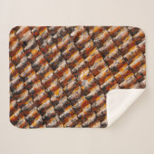 Couverture Sherpa Bardeaux de toit orange et noir (Devant (Horizontal))