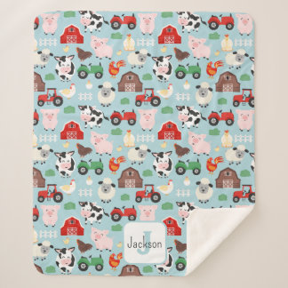 Couverture Sherpa Barnyard Motif Farm Animal mignonne Enfants