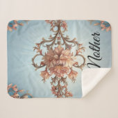 Couverture Sherpa Baroque Rose  (Devant (Horizontal))