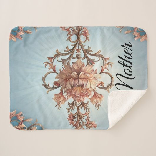 Couverture Sherpa Baroque Rose  (Devant (Horizontal))