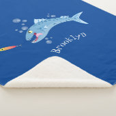 Couverture Sherpa Barracuda poisson affamé de la pêche dessin animé (3/4)