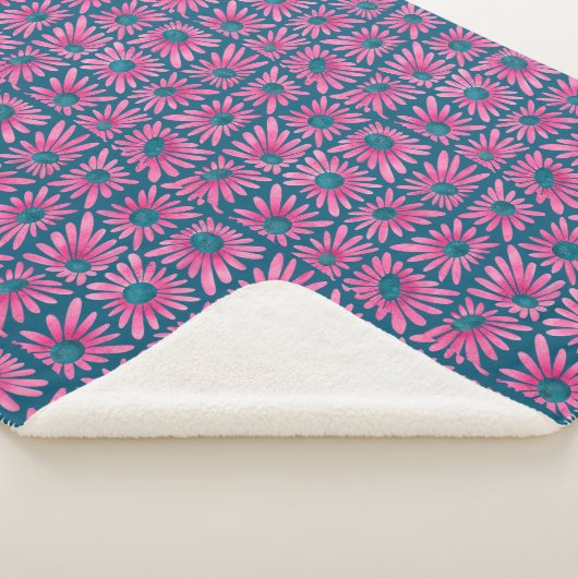 Couverture Sherpa Barrage floral moderne imprimé rose marguerite (3/4)