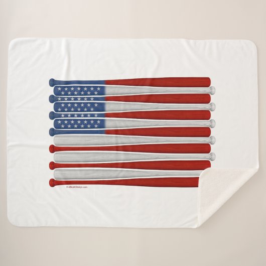 Couverture Sherpa Baseball America (USA) Sherpa Blanket (Devant (Horizontal))