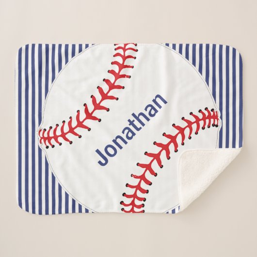 Couverture Sherpa Baseball sur Stripes Design Sherpa Blanket (Devant (Horizontal))