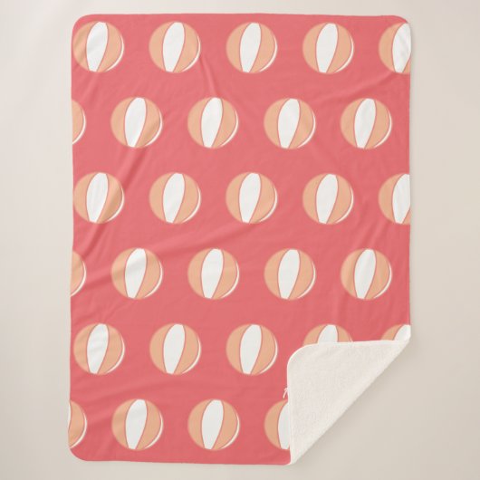 Couverture Sherpa Basket-ball Nom personnalisé Coral Blanc Personnal (Devant)