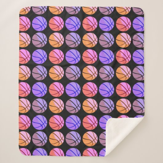 Couverture Sherpa Basket-ball Pop Art (Devant)