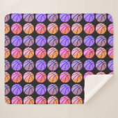 Couverture Sherpa Basket-ball Pop Art (Devant (Horizontal))