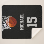 Couverture Sherpa Basket-ball Votre nom (Devant (Horizontal))