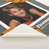 Couverture Sherpa Basketball Photo Ajouter votre nom - Peut modifier (3/4)