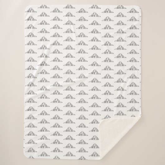 Couverture Sherpa basset blanc (Devant)