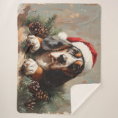 Couverture Sherpa Basset Hound dans une peinture à l'huile de chapea (Devant)