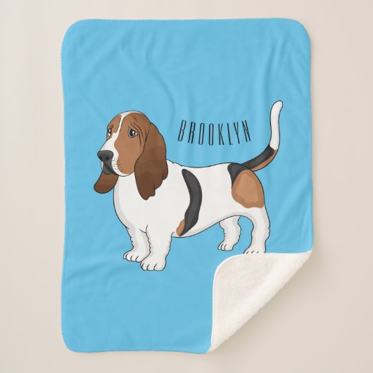 Couverture Sherpa Basset hound dessin de chien (Devant)
