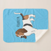 Couverture Sherpa Basset hound dessin de chien (Devant (Horizontal))