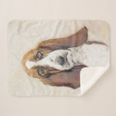 Couverture Sherpa Basset Hound Painting - Cute Original Dog Art (Devant (Horizontal))
