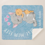 Couverture Sherpa Bast maman cadeau d'anniversaire coeurs roses mign (Devant (Horizontal))