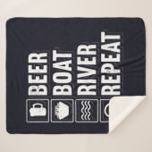 Couverture Sherpa Bateau de bière et de boire papa Anniversaire (Devant (Horizontal))