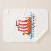 Couverture Sherpa Bateau Viking Cartoon Cute (Devant (Horizontal))