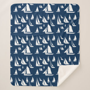 Couverture Sherpa Bateaux à voile Bleu marine