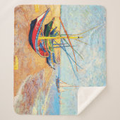 Couverture Sherpa Bateaux de pêche sur la plage de Saintes-Maries (Devant)