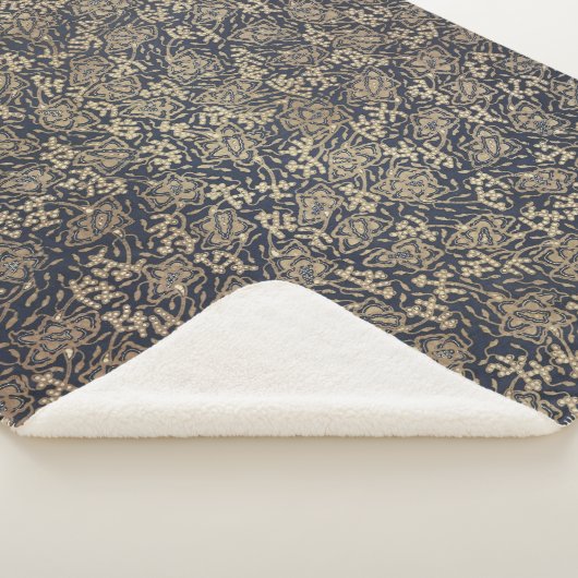 Couverture Sherpa Batik de crème et bleu paisible Sherpa Blanket (3/4)