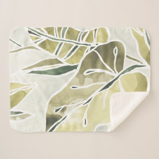 Couverture Sherpa Batik Feuille (Devant (Horizontal))