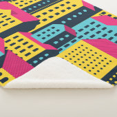 Couverture Sherpa Bâtiments Abstraits Ville Paysage Vintage (3/4)