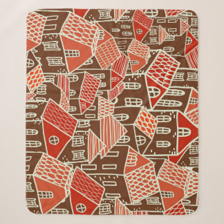 Couverture Sherpa Bâtiments vintages de la ville Motif sans couture
