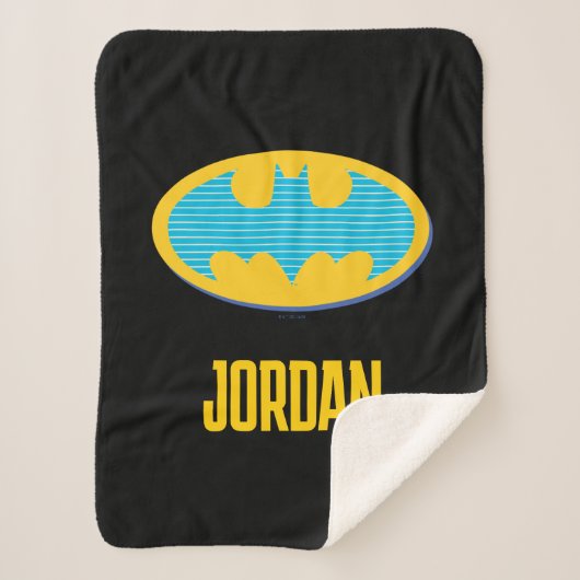 Couverture Sherpa Batman | Symbole Cyan Stripes (Devant)