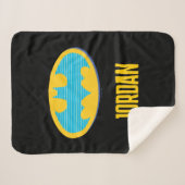 Couverture Sherpa Batman | Symbole Cyan Stripes (Devant (Horizontal))