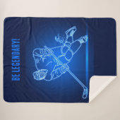 Couverture Sherpa "Be Legendary" Hockey Player Sherpa Blanket (Devant (Horizontal))