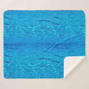 Couverture Sherpa Beach party blues soleil océan eau piscine couleur