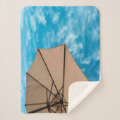 Couverture Sherpa Beach party blues soleil océan parapluie pop coule (Devant)