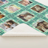 Couverture Sherpa Beach Seashell Faux Quilé Turquoise Photo Collage (3/4)