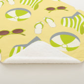 Couverture Sherpa Beach vacay pattern with sunglasses and sun hat (3/4)