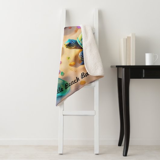 Couverture Sherpa "Beachside Turtle Buddies" (En situation)