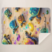Couverture Sherpa "Beachside Turtle Buddies" (Devant (Horizontal))