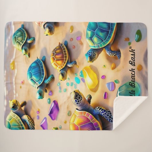 Couverture Sherpa "Beachside Turtle Buddies" (Devant (Horizontal))