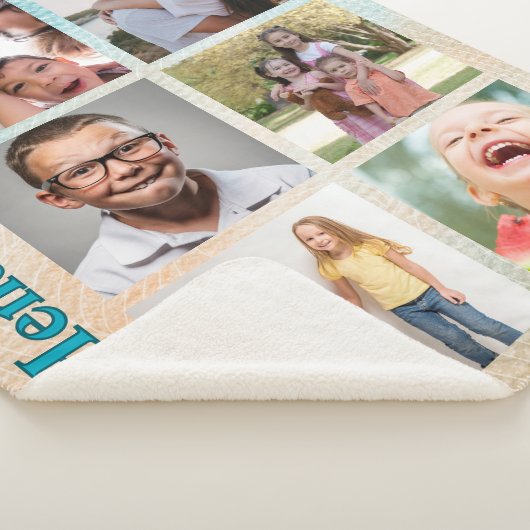Couverture Sherpa Beachy Vibes Custom Photo and Family Name (3/4)
