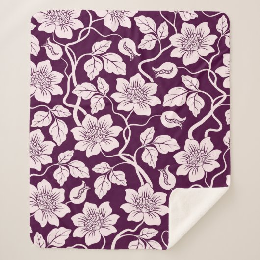 Couverture Sherpa Beau Arrière - plan Floral (Devant)