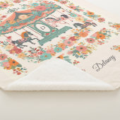 Couverture Sherpa Beau Carrousel Floral Cheval Monogramme Personnali (3/4)