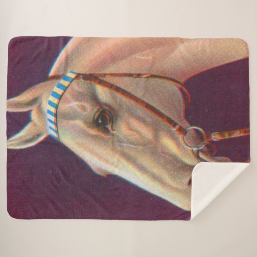 Couverture Sherpa beau cheval blanc (Devant (Horizontal))