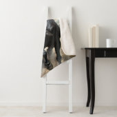 Couverture Sherpa Beau Cheval Noir Thoroughbred (En situation)