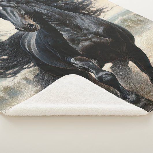Couverture Sherpa Beau Cheval Noir Thoroughbred (3/4)
