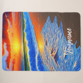 Couverture Sherpa Beau coucher de soleil sur la plage (Devant (Horizontal))
