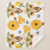 Couverture Sherpa Beau Jardin Bee Tournesol (Devant)