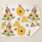 Couverture Sherpa Beau Jardin Bee Tournesol (Devant (Horizontal))