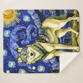 Couverture Sherpa Beau loup dans la nuit étoilée (Devant (Horizontal))