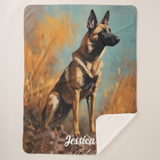 Couverture Sherpa Beau Malinois allemand (Devant)