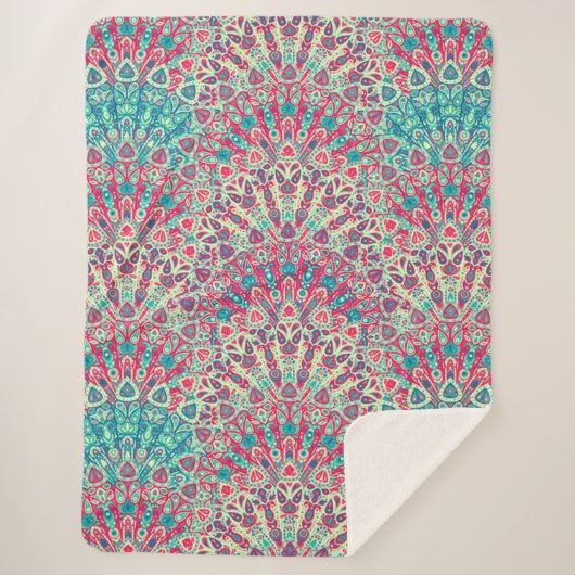 Couverture Sherpa Beau Motif ethnique (Devant)